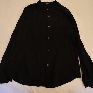Theory Black Button Down Blouse - Size M